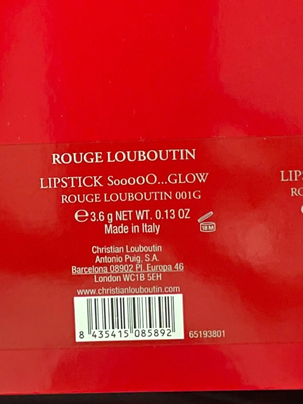 Christian Louboutin Rouge Red Lipstick Packaging
